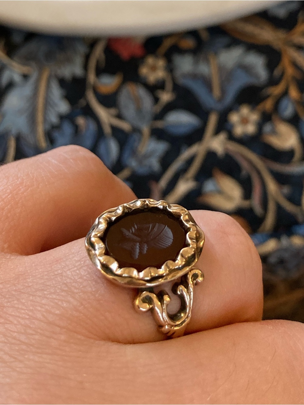 Antique Victorian? Carved Carnelian Intaglio Engraved Gold Ring - Picture 12 of 17